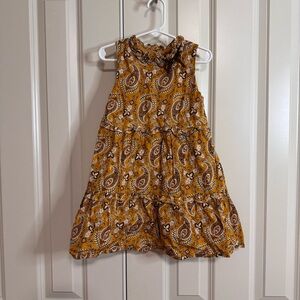 Janie and Jack Gold Paisley Girls Dress